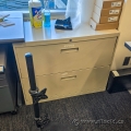 Tan 2 Drawer Lateral File Cabinet, Locking